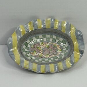 MacKenzie Childs Pottery Small Candy/ Trinket/Soap Dish Minor Imperfections**